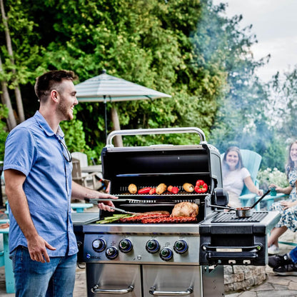 Broil King Regal S 490 PRO IR 4-Burner Freestanding Gas Grill With Rotisserie & Infrared Side Burner