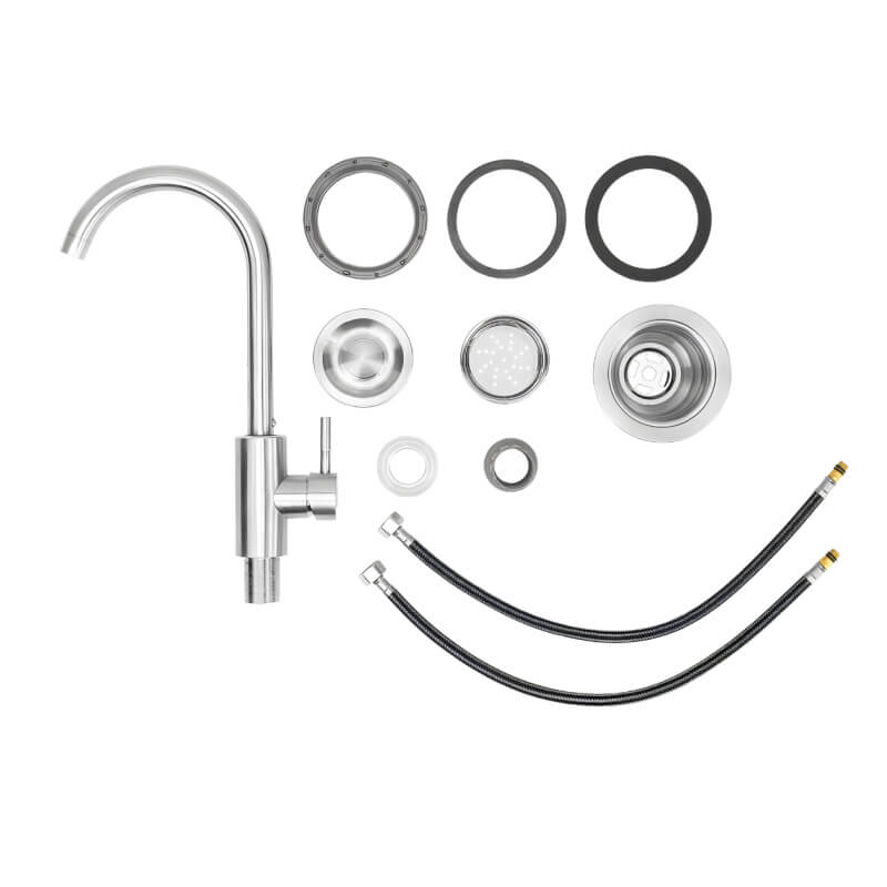 Bull 18 Inch Premium Stainless Steel Sink With Hot And Cold Faucet - 12515