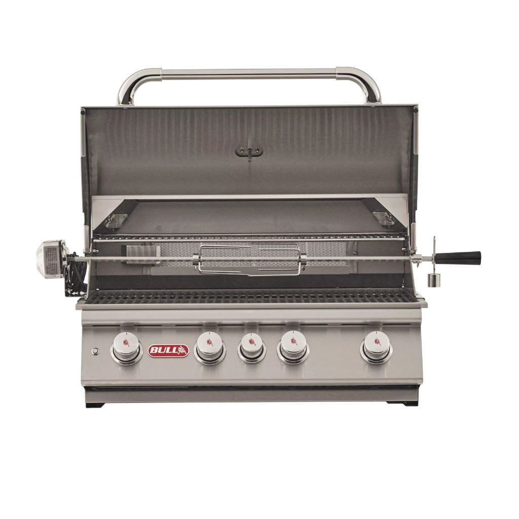 Bull 30-Inch 4-Burner Angus Built-In Gas Grill with Infrared Backburner & Rotisserie