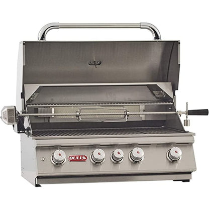 Bull 30-Inch 4-Burner Angus Built-In Gas Grill with Infrared Backburner & Rotisserie