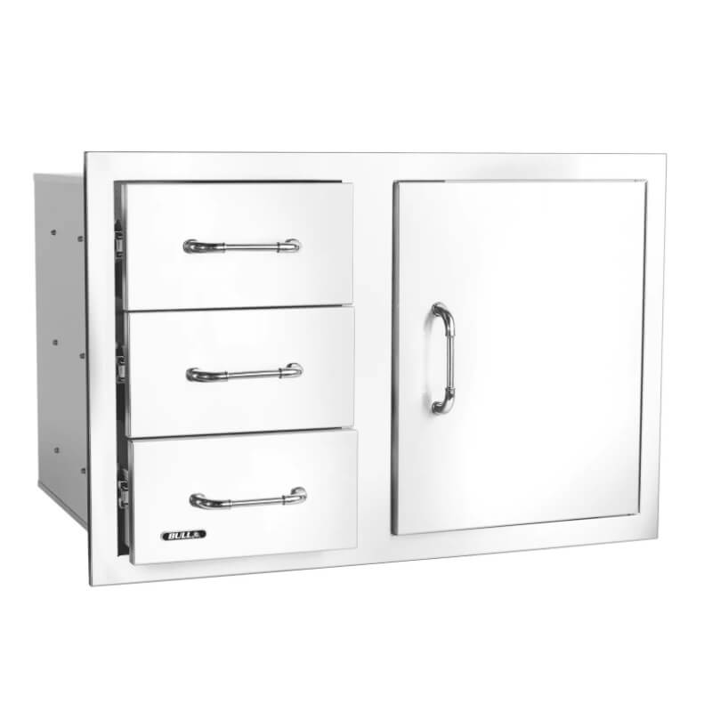Bull 30 Inch Stainless Steel Access Door And 3 Drawer Combo With Reveal - 25900