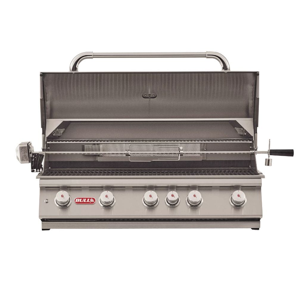 Bull 38-Inch 5-Burner Brahma Built-In Gas Grill with Infrared Backburner & Rotisserie