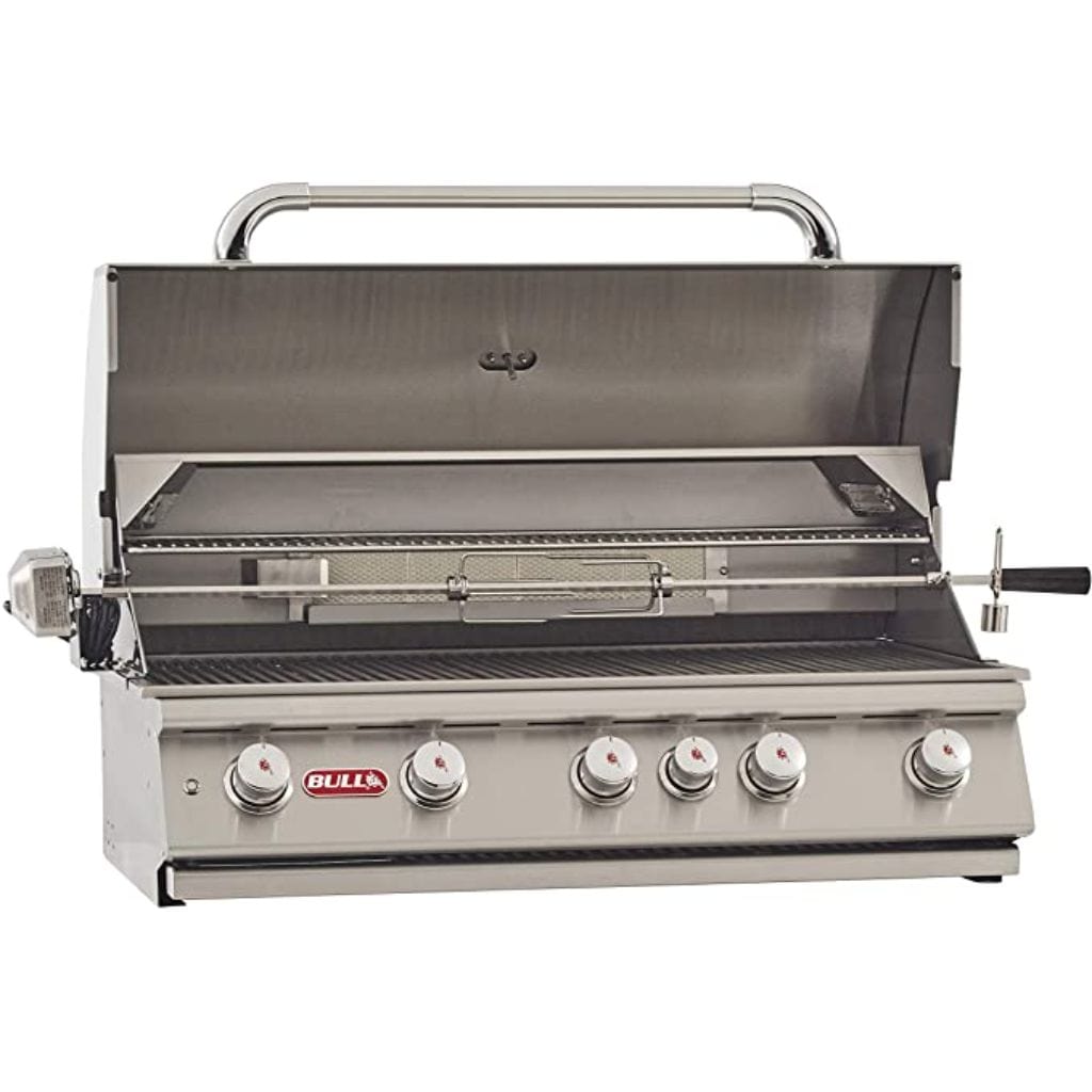 Bull 38-Inch 5-Burner Brahma Built-In Gas Grill with Infrared Backburner & Rotisserie