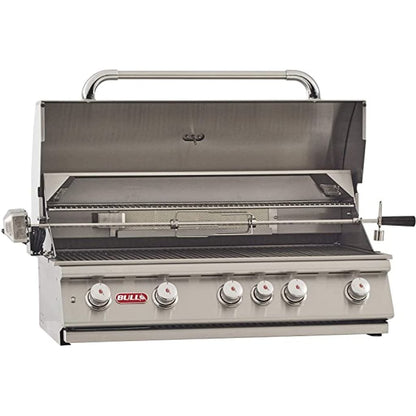 Bull 38-Inch 5-Burner Brahma Built-In Gas Grill with Infrared Backburner & Rotisserie