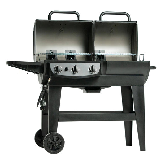 Char-Griller Dual-Fuel Pro™ 3-Burner Gas and Charcoal Grill Smoker