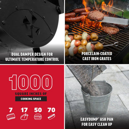 Char-Griller Dual-Fuel Pro™ 3-Burner Gas and Charcoal Grill Smoker