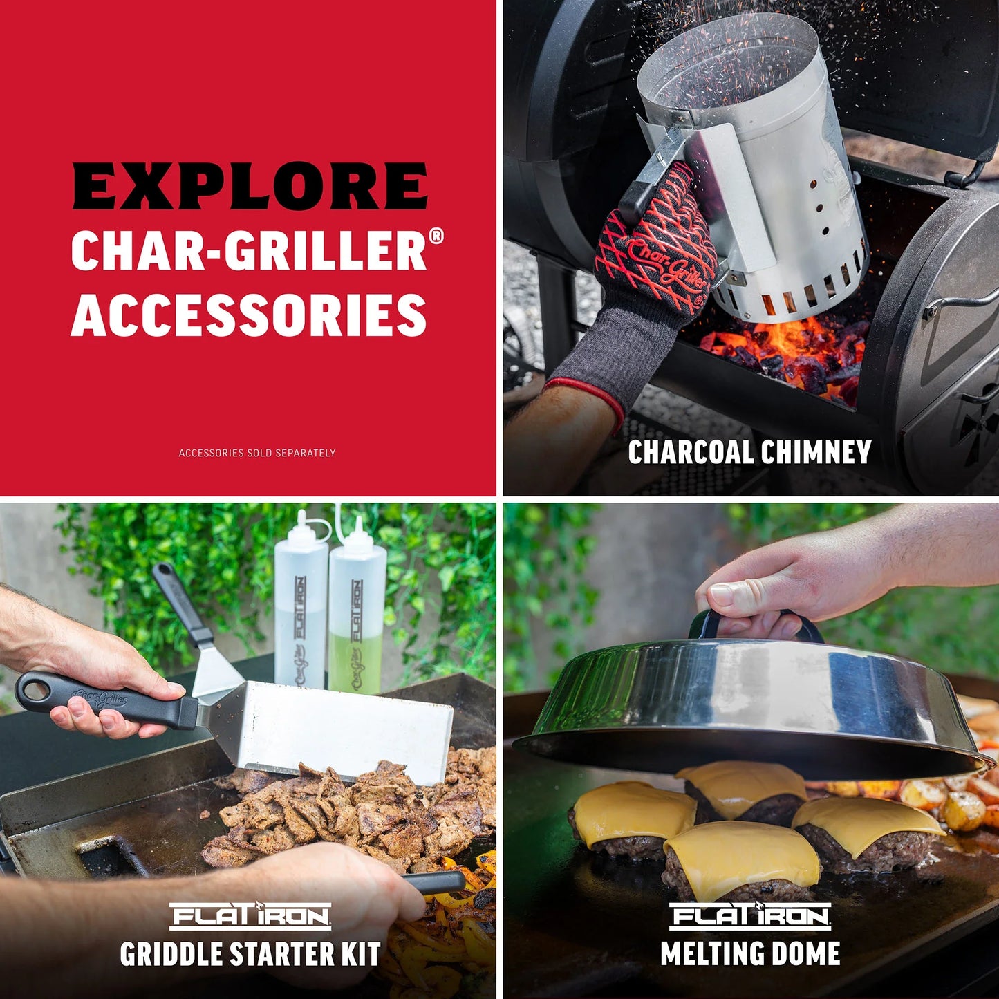 Char-Griller Dual-Fuel Pro™ 3-Burner Gas and Charcoal Grill Smoker