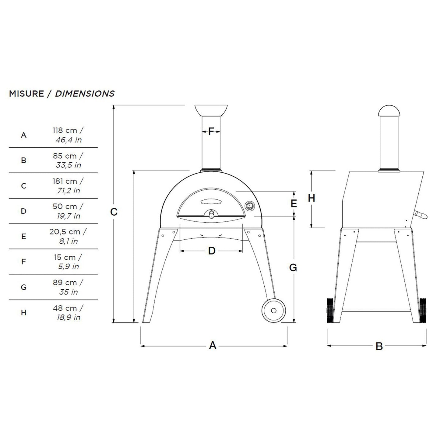 Alfa Ciao 27-Inch Countertop Wood-Fired Pizza Oven