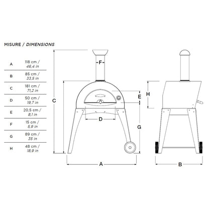 Alfa Ciao 27-Inch Countertop Wood-Fired Pizza Oven