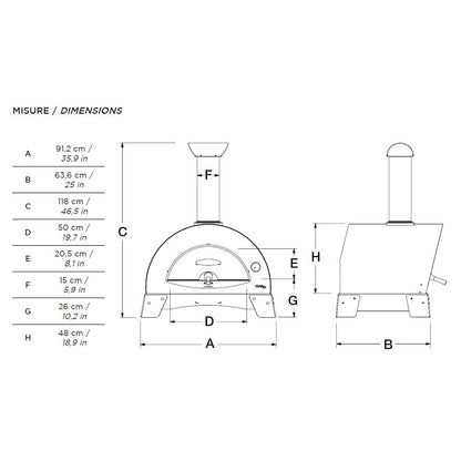 Alfa Ciao 27-Inch Countertop Wood-Fired Pizza Oven