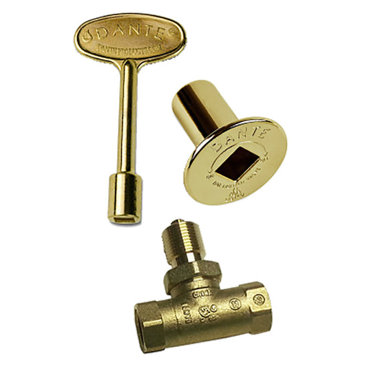 Dante 1/2-Inch Quarter Turn Straight Gas Ball Valve Kit, Brass