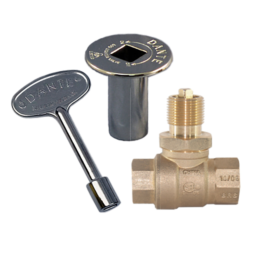 Dante 3/4-Inch Quarter Turn Straight Gas Ball Valve Kit, Chrome