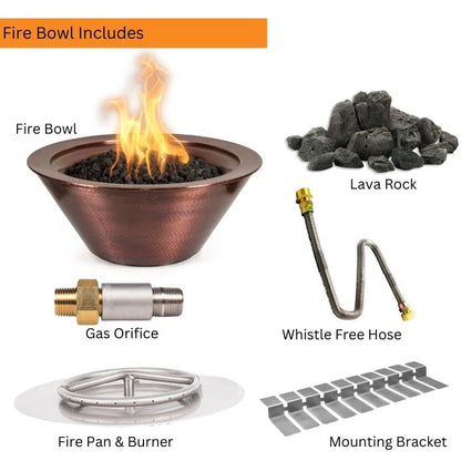 Cazo Hammered Copper Fire Bowl- OPT-101-24NWF