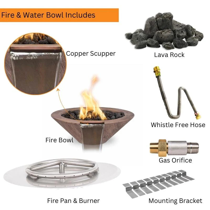 Cazo 24-Inch Wood Grain Fire Bowl