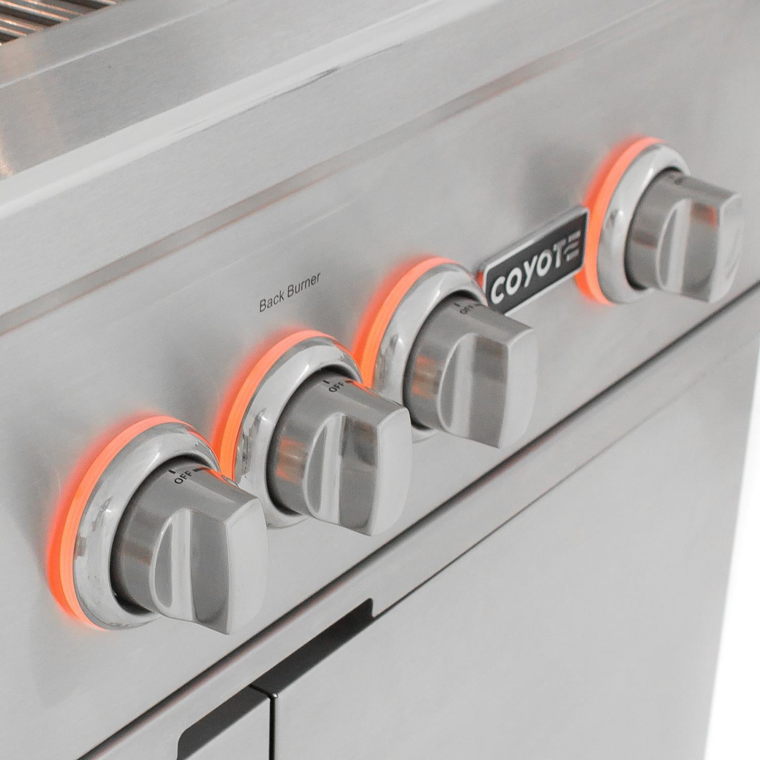 Coyote S-Series 30-Inch Built-In Gas Grill - LED Backlit Knobs