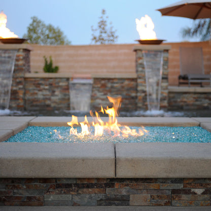 American Fire Glass 1/2-Inch Classic Fire Glass, 10-Pounds, Azuria