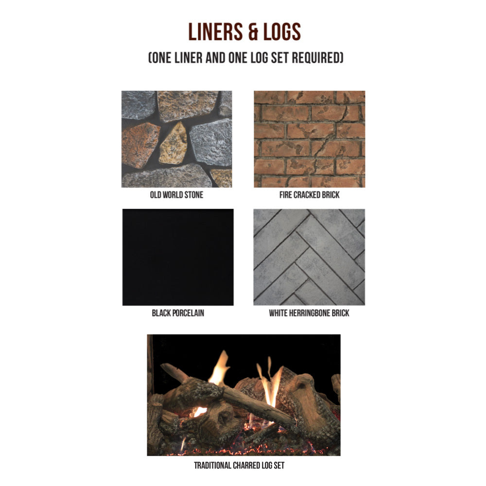Empire 40 Inch Rushmore Clean-Face Direct Vent Double Sided Fireplace with Log Set - DVCT40CSP