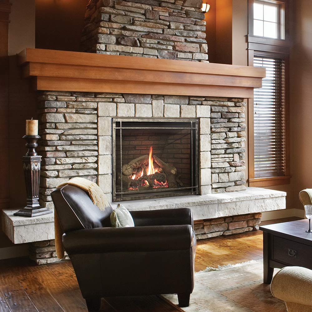Empire 50 Inch Rushmore Clean-Face Direct Vent Fireplace with Log Set - DVCT50CBP