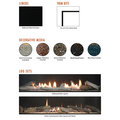 Empire 46 Inch Loft Direct Vent Contemporary Fireplace with Clear Crushed Glass - DVL46BP