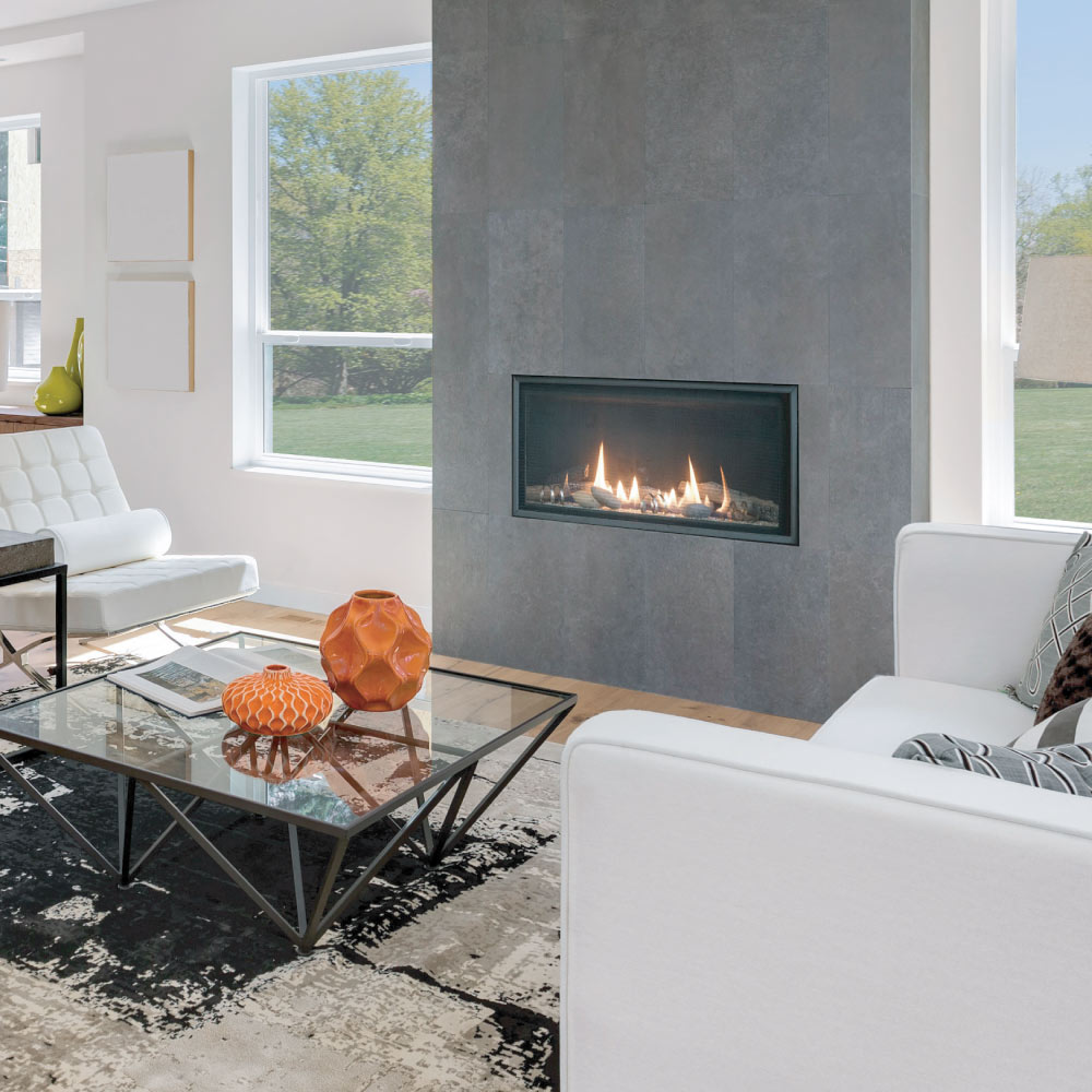 Empire Loft 36 Inch Direct Vent Contemporary Fireplace with Clear Crushed Glass - DVL36BP