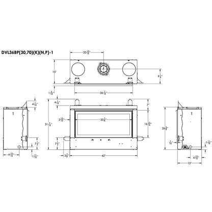 Empire Loft 36 Inch Direct Vent Contemporary Fireplace with Clear Crushed Glass - DVL36BP