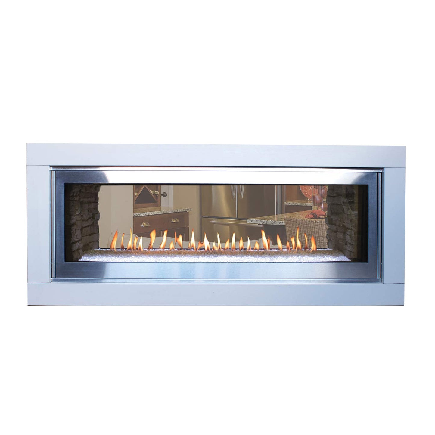 Empire 48 Inch Boulevard Direct Vent See-Through Indoor/Outdoor Linear Gas Fireplace - DVLL48SP-OUT