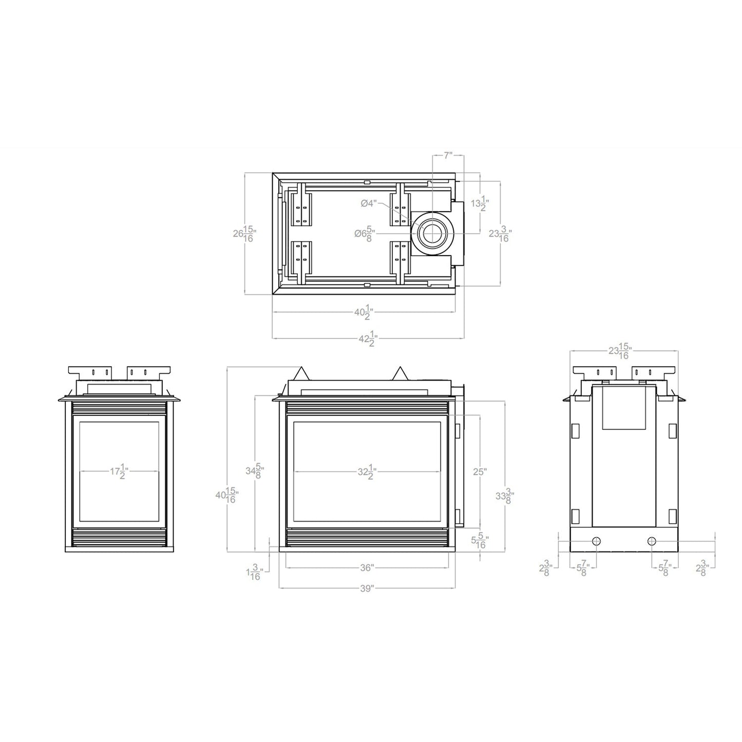 Empire 36 Inch Tahoe Direct Vent Premium Peninsula See-Through Gas Fireplace - DVP36P