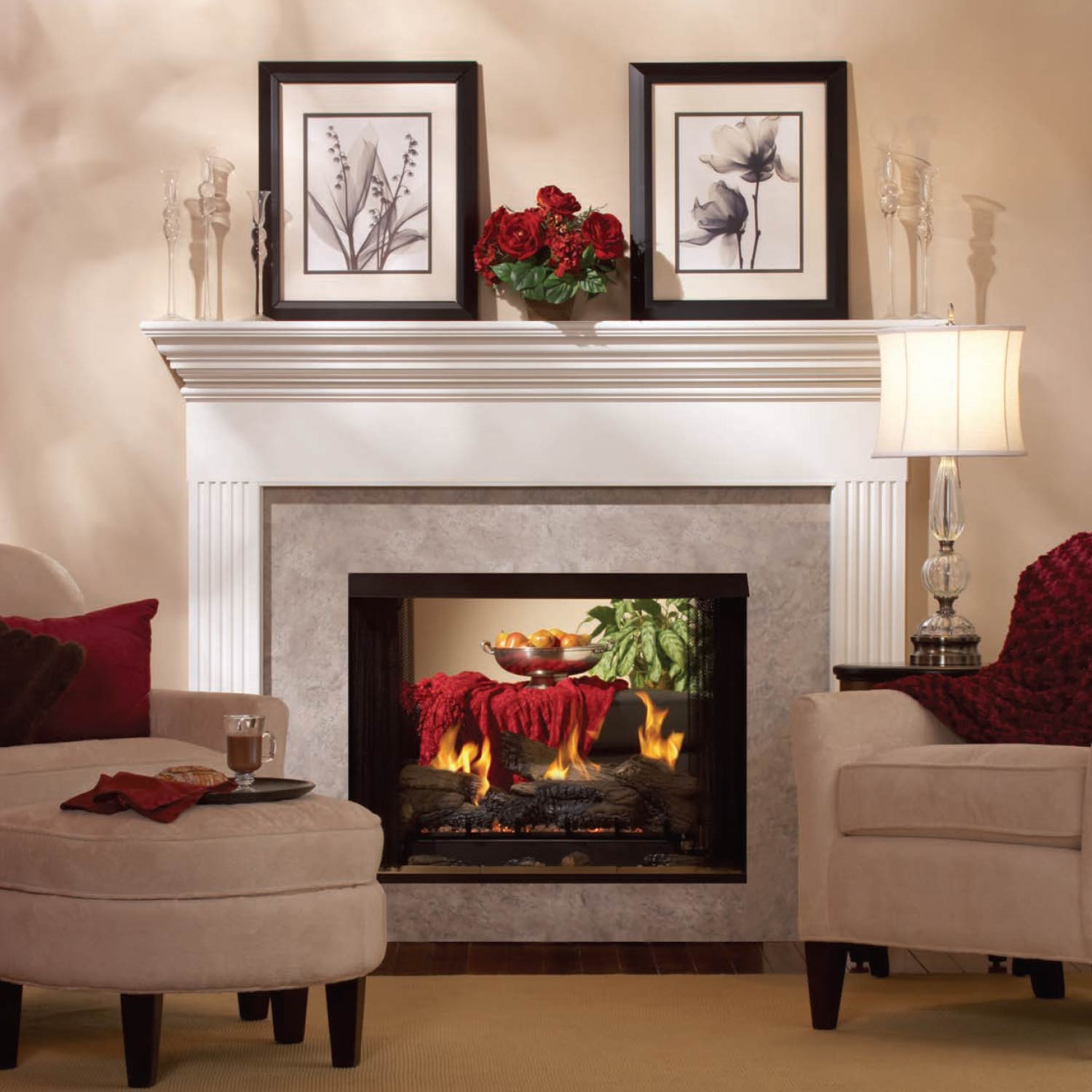 Empire 36 Inch Tahoe Direct Vent Premium Double Sided Gas Fireplace - DVP36S