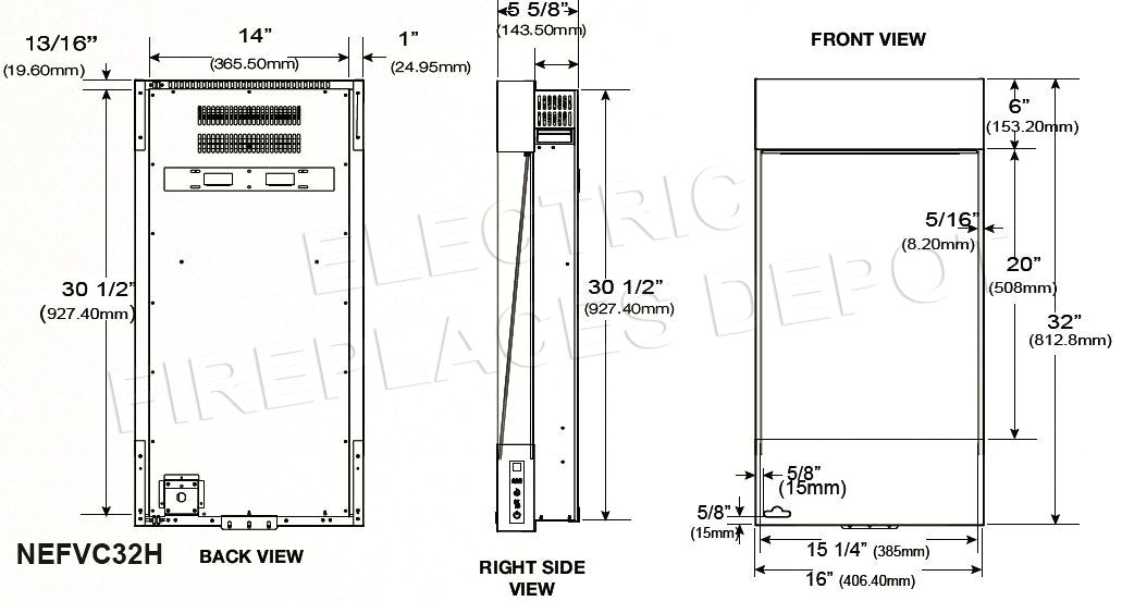 Napoleon Allure Vertical 32'' Wall Mount Electric Fireplace