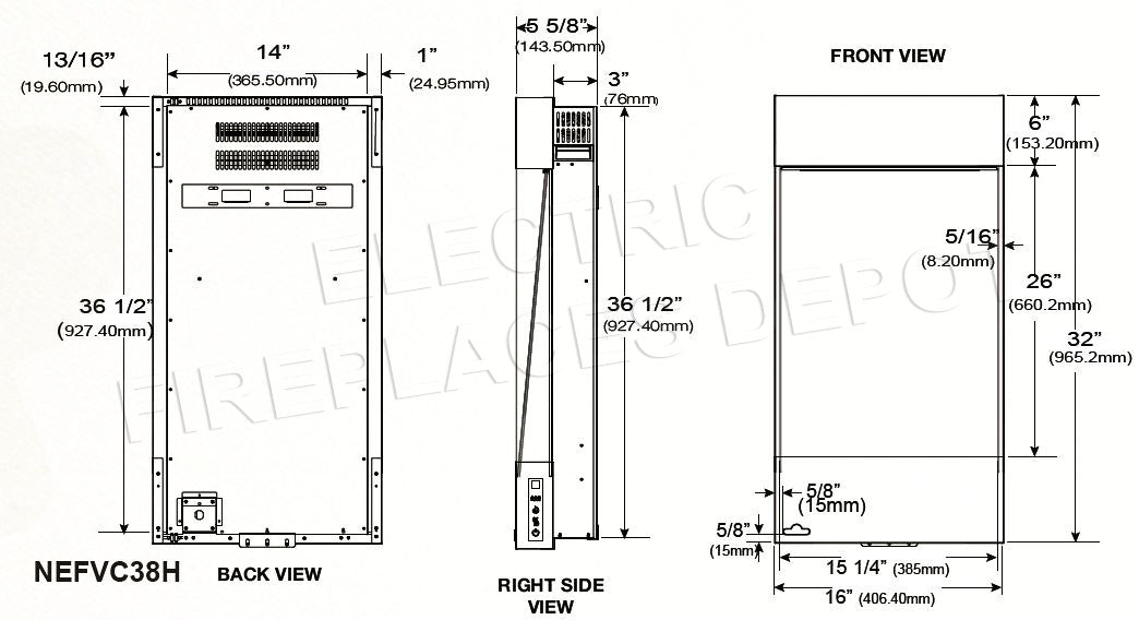 Napoleon Allure Vertical 38'' Wall Mount Electric Fireplace