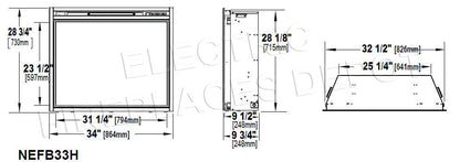 Napoleon Ascent 33'' Dual Voltage Built-In Electric Firebox Insert