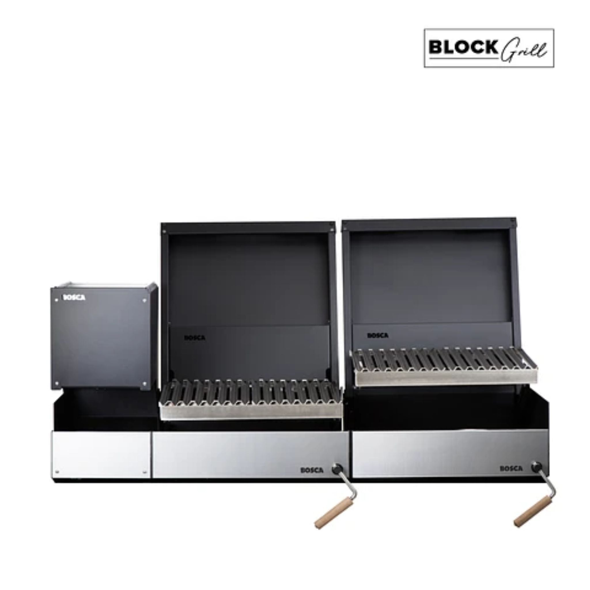 Bosca Pack Block Wood Brazier 250 + Block 500 20" + Block 500 20" Built-in Charcoal Grill