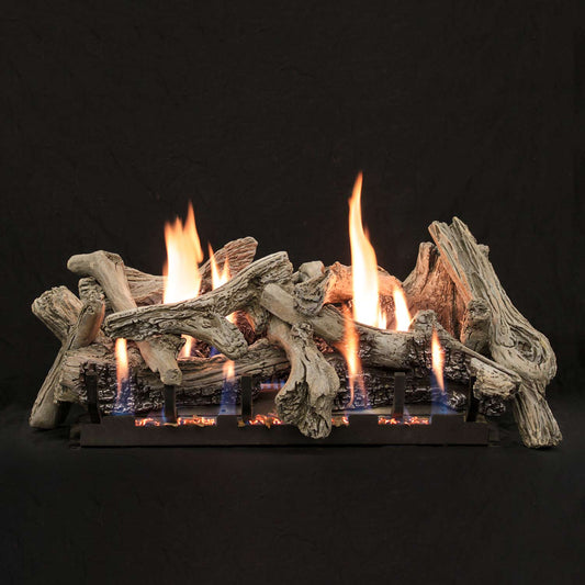 Empire Driftwood Vented Burncrete Complete Fireplace Log Set