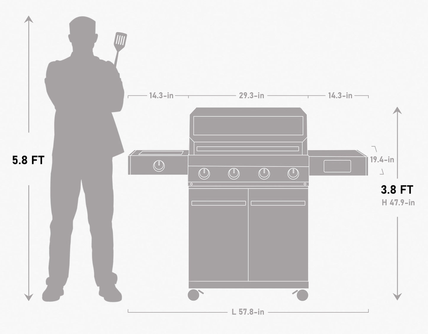 Monument Eminence 405 | Clearview® Smart Stainless Gas Grill