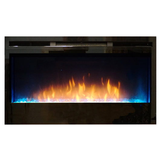 Empire Nexfire 34-Inch Linear Electric Fireplace with LED Lights, Valve and Crushed Glass - EBL34