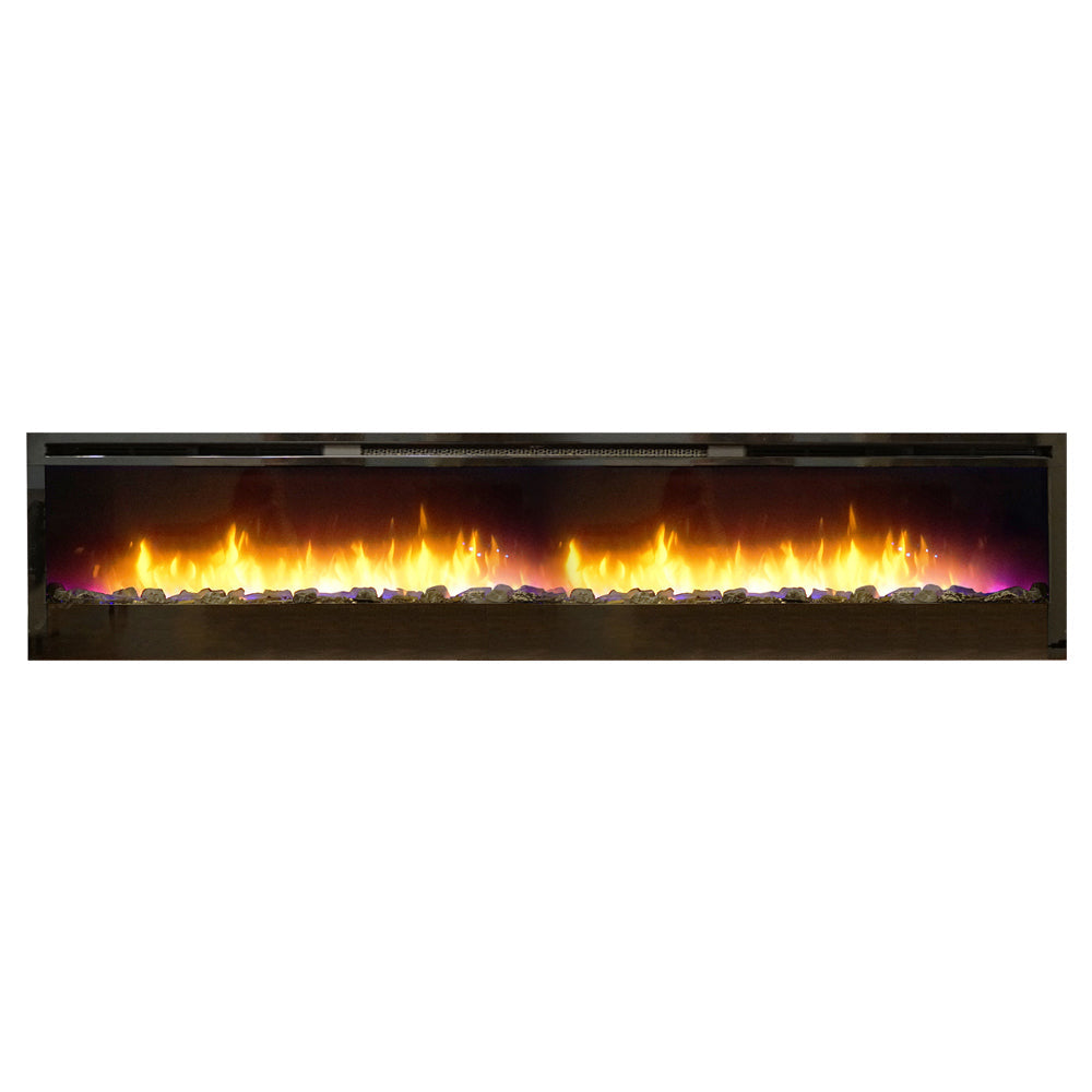 Empire Nexfire 74-Inch Linear Electric Fireplace with LED Lights, Valve and Crushed Glass - EBL74