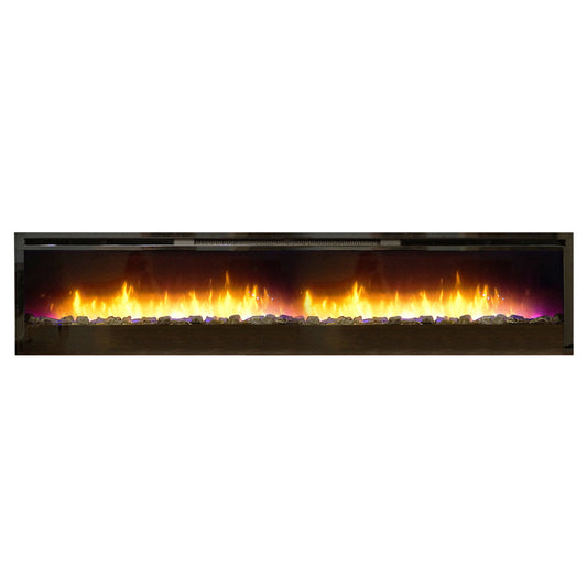 Empire Nexfire 74-Inch Linear Electric Fireplace with LED Lights, Valve and Crushed Glass - EBL74