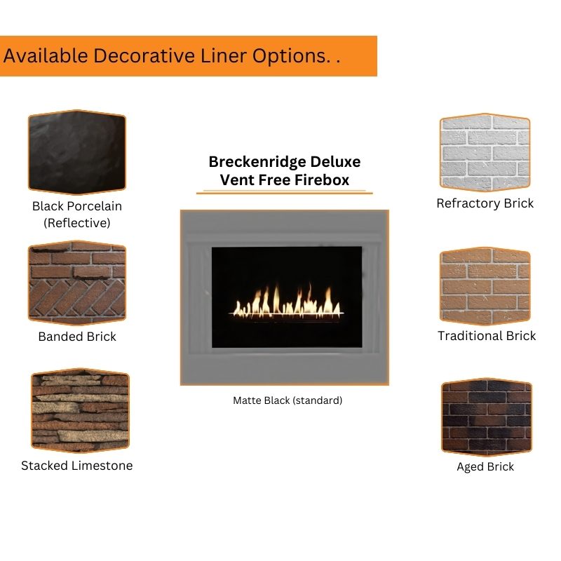 Empire Breckenridge Deluxe 42" Vent Free Gas Fireplace with Louvers