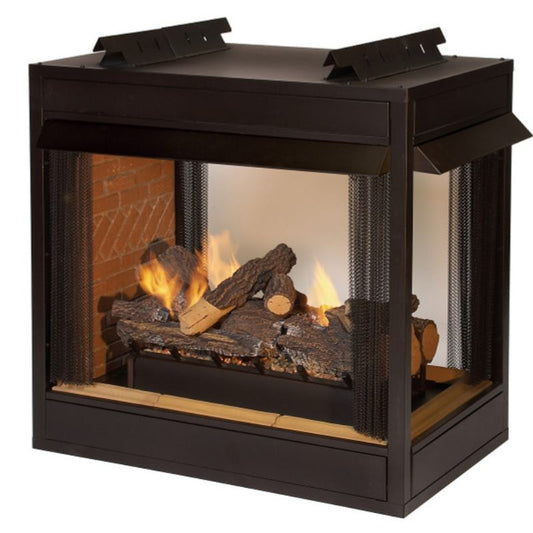 Empire Breckenridge Premium 36" Peninsula See-Through Vent Free Gas Fireplace | Flush Front
