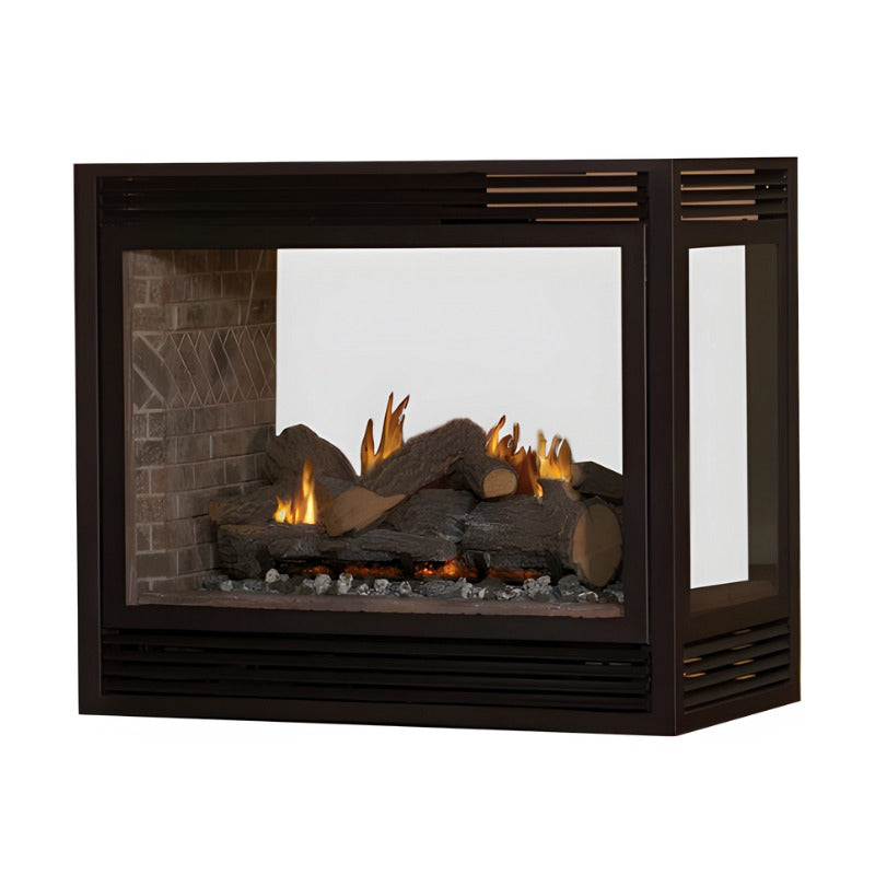 Empire Breckenridge Premium 36" Peninsula See-Through Vent Free Gas Fireplace with Louvers