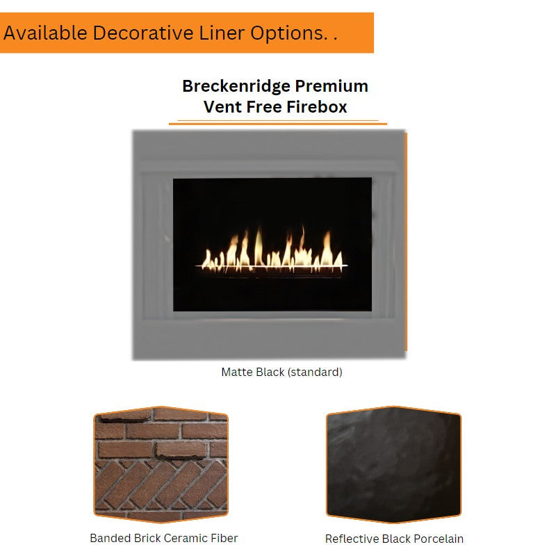 Empire Breckenridge Premium 36" Peninsula See-Through Vent Free Gas Fireplace with Louvers