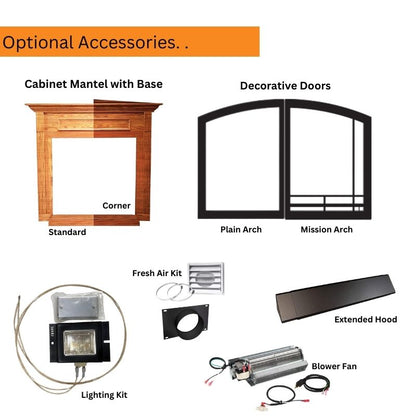 Empire Breckenridge Premium 36" See-Through Vent Free Firebox with Louvers