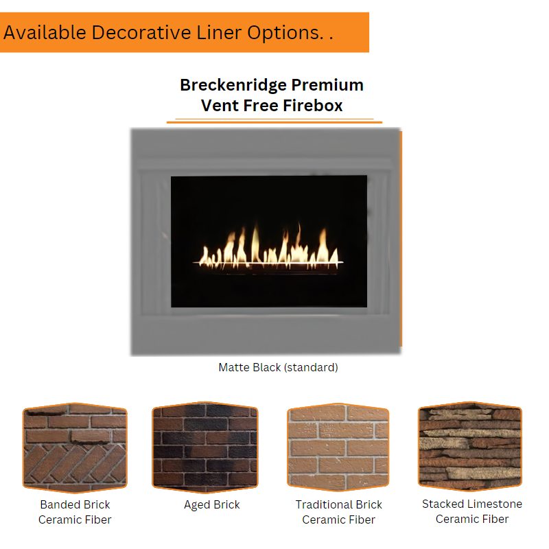 Empire Breckenridge Premium 36" Vent Free Gas Fireplace with Louvers