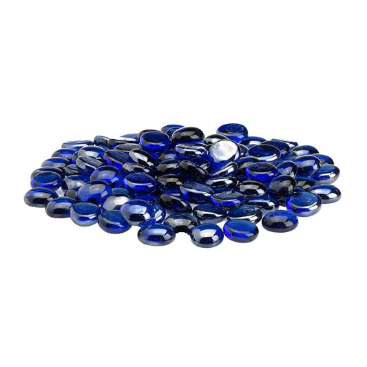 American Fire Glass 1/2-Inch Fire Glass Beads, 10-Pounds, Royal Blue Luster