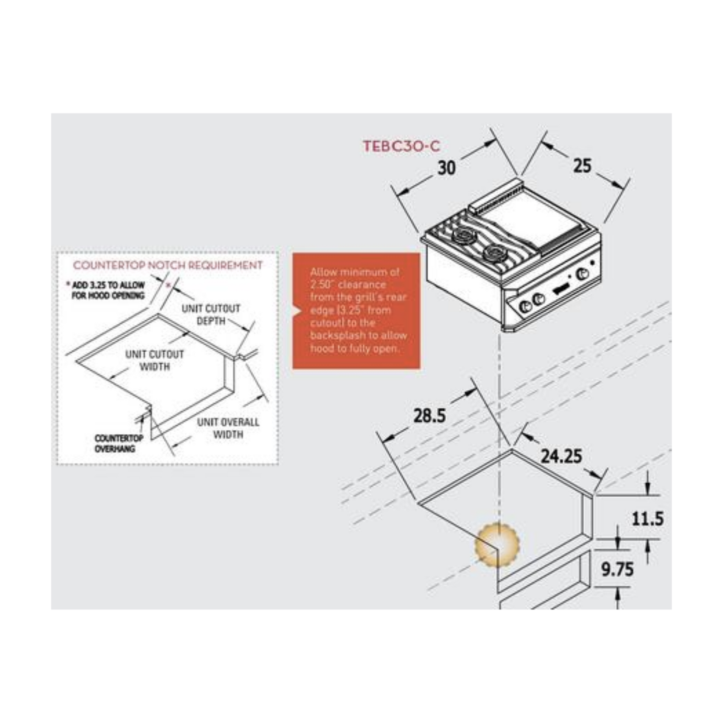 Twin Eagles 30-Inch Breakfast Club Gas Burner W/ Griddle