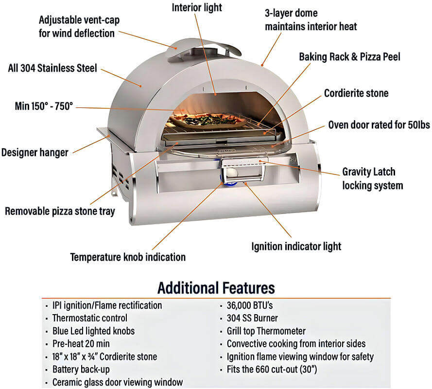 Fire Magic Aurora Built-In Pizza Oven - 4600