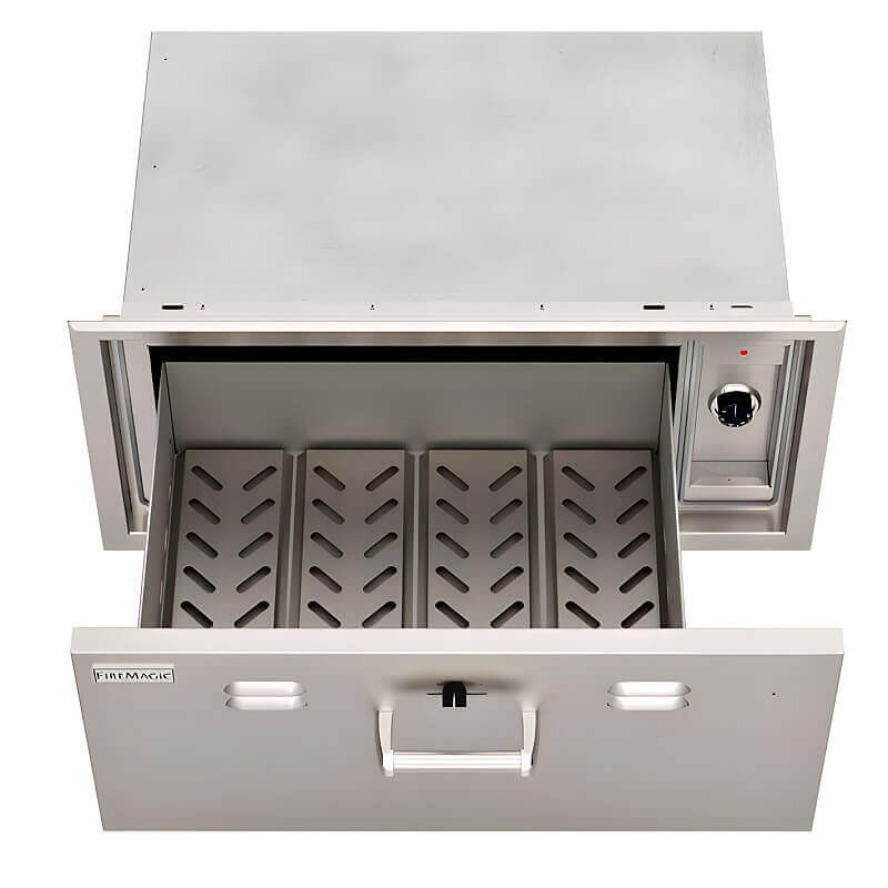 Fire Magic Premium Flush 30 Inch Built-In 110V Electric Warming Drawer - 53830-SW