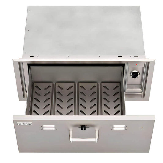 Fire Magic Premium Flush 30 Inch Built-In 110V Electric Warming Drawer - 53830-SW