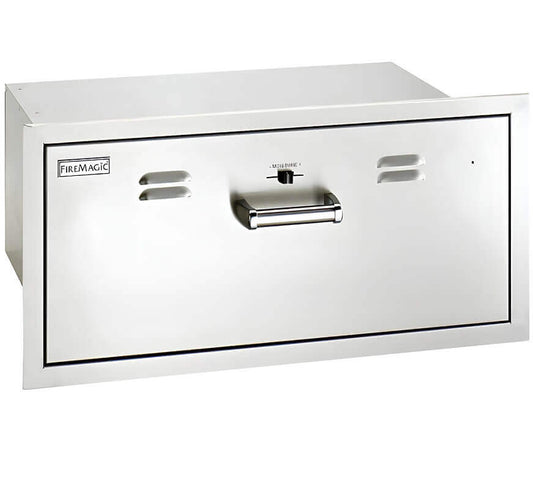 Fire Magic Premium Flush 30 Inch Built-In 110V Electric Warming Drawer - 53830-SW