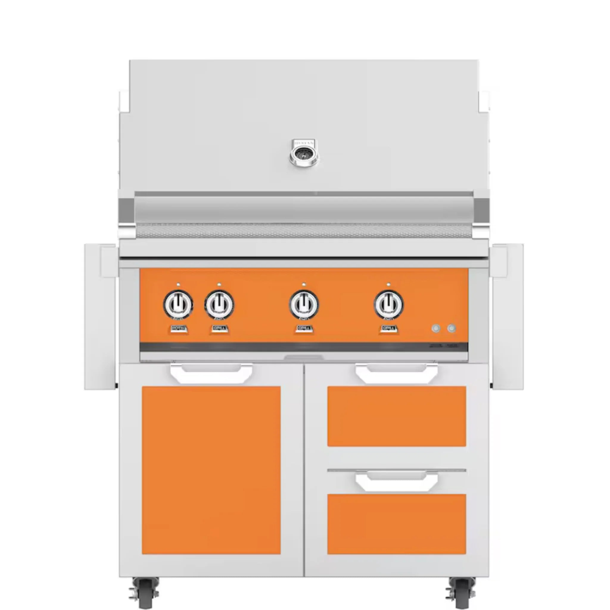 Hestan 36" Freestanding Grill with Door & Double Drawers - GBR36-GCR36